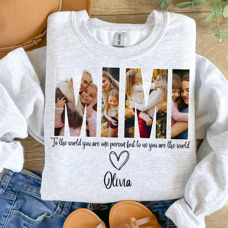 Customized Mom, Mama, Mimi, Photo Graphic Apparel