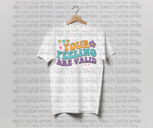 Retro - Your feelings are valid apparel design